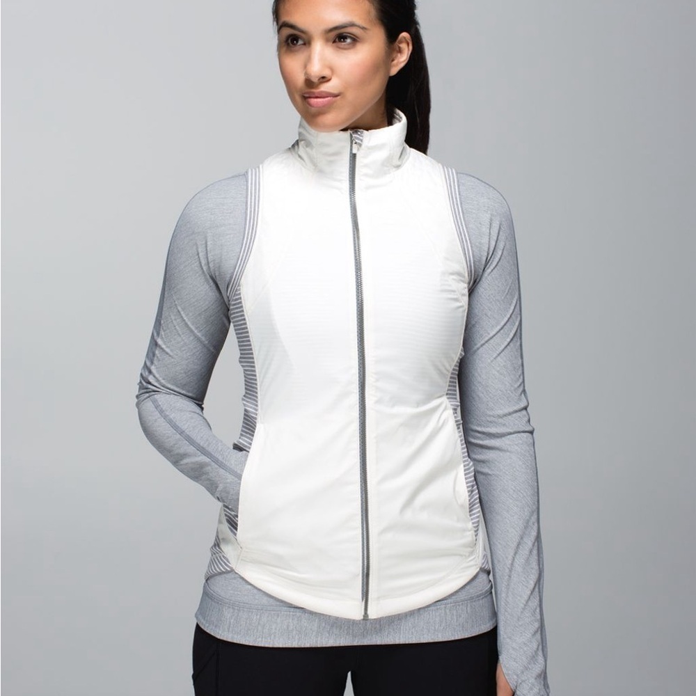 Lululemon Athletica White and Gray Vest